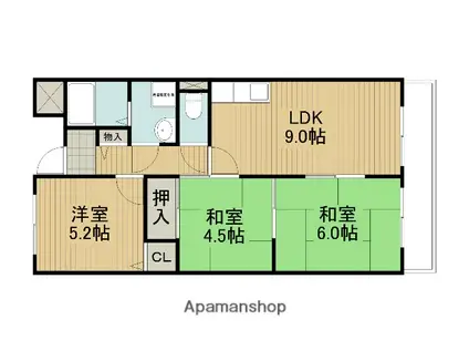 コンフォートステージ1(3DK/3階)の間取り写真