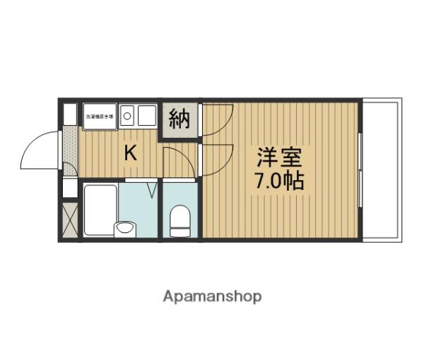 ワンルーム千寿(1K/4階)の間取り写真