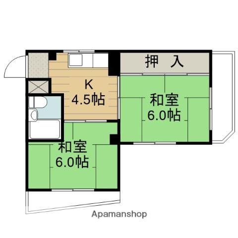 中尾マンション(2DK/3階)の間取り写真