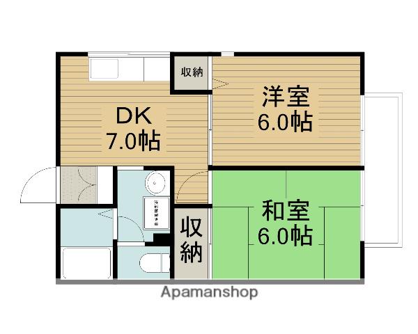 グリーンヒル清滝(2DK/2階)の間取り写真