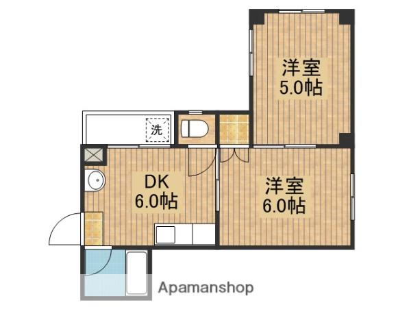 メゾンリヴィエール上野(2DK/5階)の間取り写真