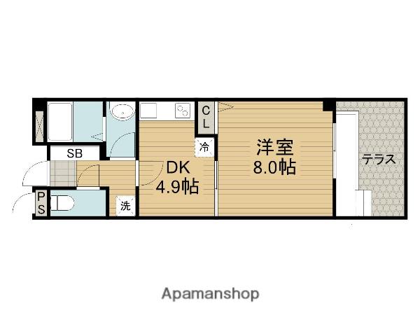 メゾンセリジェ(1DK/1階)の間取り写真