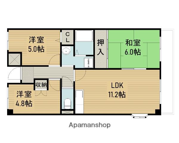 サカモトマンション(3LDK/3階)の間取り写真