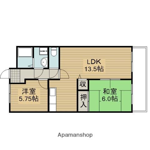 フロンティア深野(2LDK/2階)の間取り写真