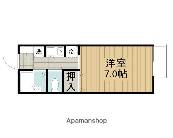 グリーンコート忍ヶ丘(1K/2階)の間取り写真
