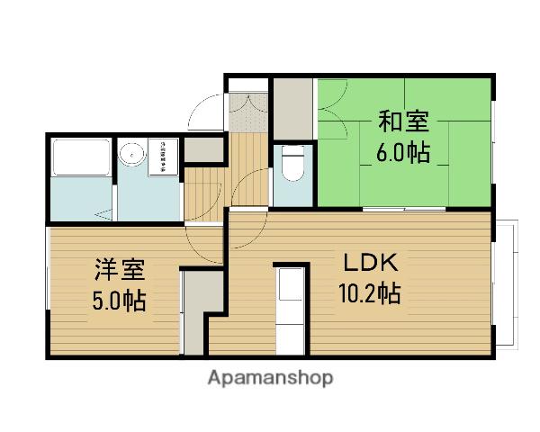シャトレヴェールA棟(2LDK/2階)の間取り写真
