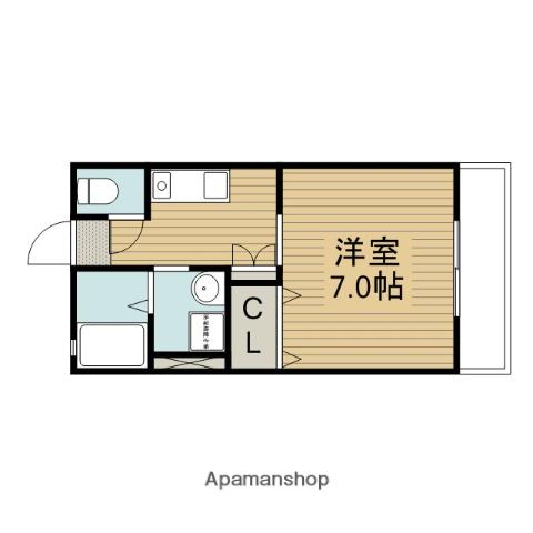 コージィーコート(ワンルーム/1階)の間取り写真