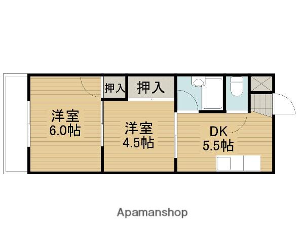 諸福マンション(2DK/2階)の間取り写真
