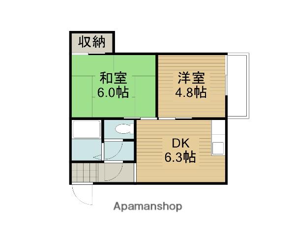 ヒルズ四條畷(2DK/2階)の間取り写真