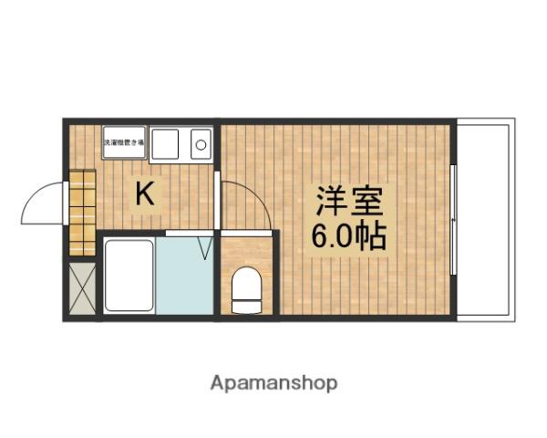 シンプルライフ(1K/1階)の間取り写真
