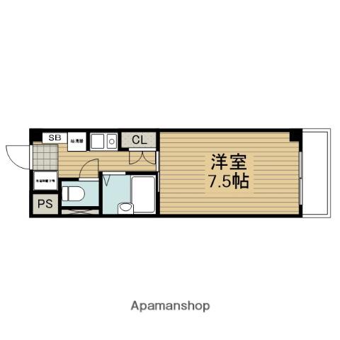 ワイズスクエア(1K/4階)の間取り写真