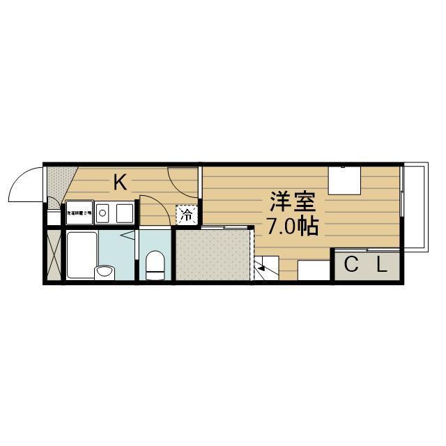 レオパレス清香(1K/2階)の間取り写真