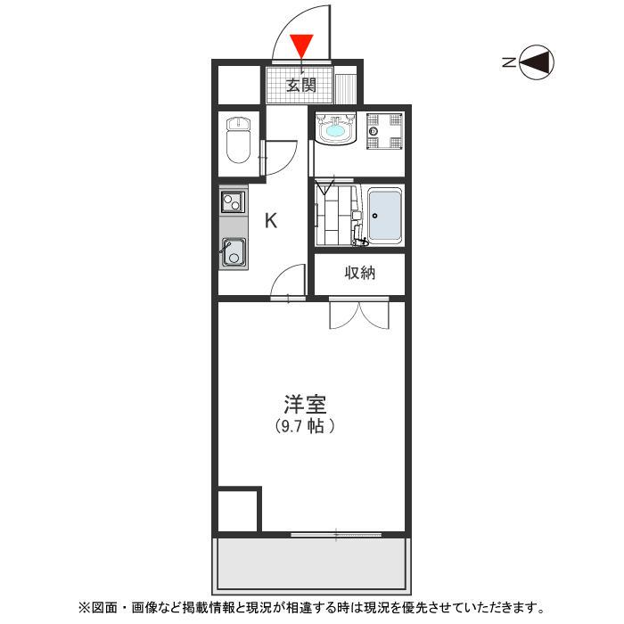 プロミネンス(1K/2階)の間取り写真