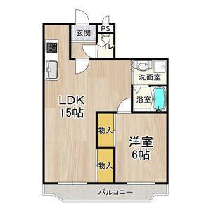 エステート野崎(1LDK/8階)の間取り写真