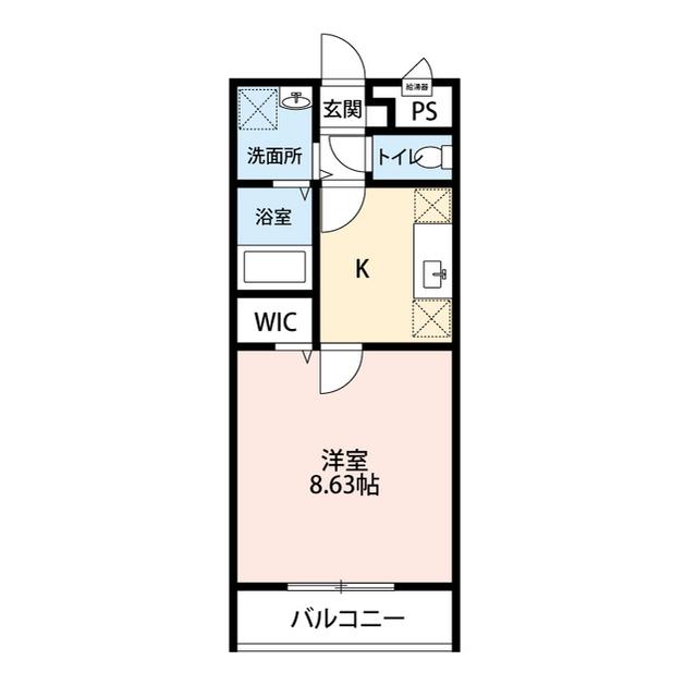 アンプルールクラージュ三喜Ⅰ(1K/1階)の間取り写真