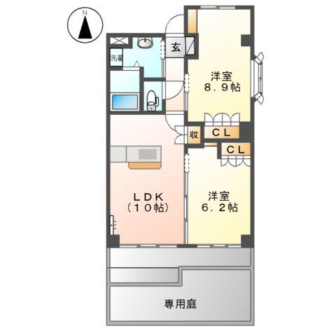 ガーデンハイム(2LDK/1階)の間取り写真