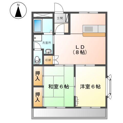 ふれぐらんすさつき(2LDK/1階)の間取り写真