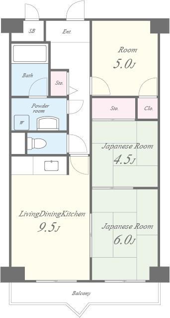メゾン プランシェール(3DK/3階)の間取り写真