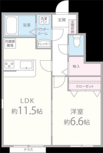 HYDE PARK(1LDK/1階)の間取り写真