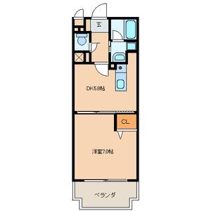 CASA DESPACIO(1DK/3階)の間取り写真