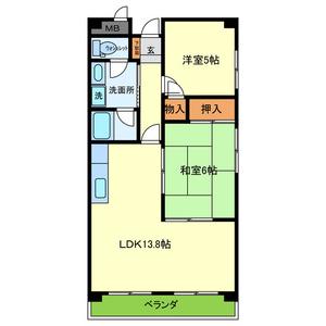 アミティエール畷(2LDK/2階)の間取り写真