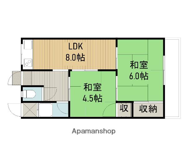 菊地マンション(2DK/2階)の間取り写真