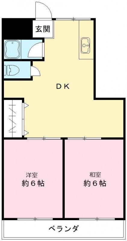 宮前ハイム(2DK/2階)の間取り写真