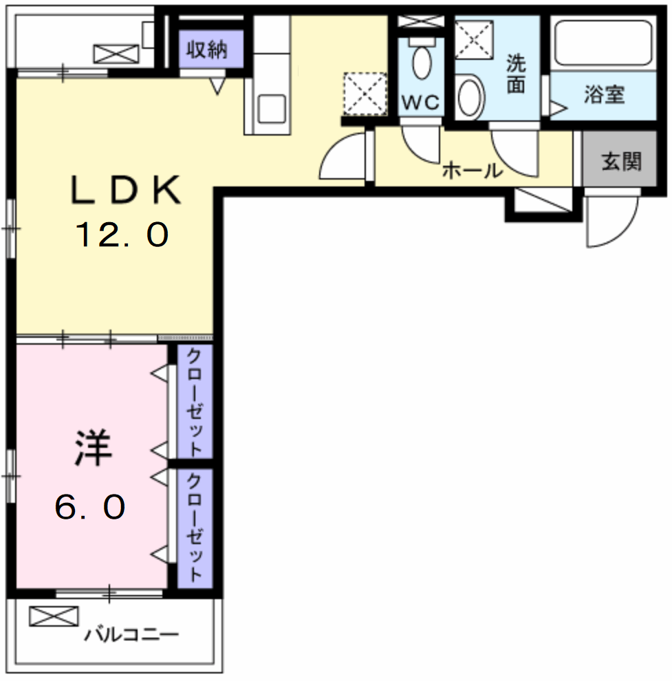 ロワール(1LDK/3階)の間取り写真