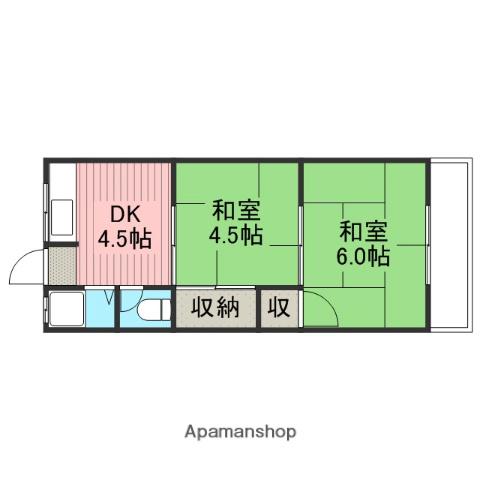 吉川マンション(2K/3階)の間取り写真
