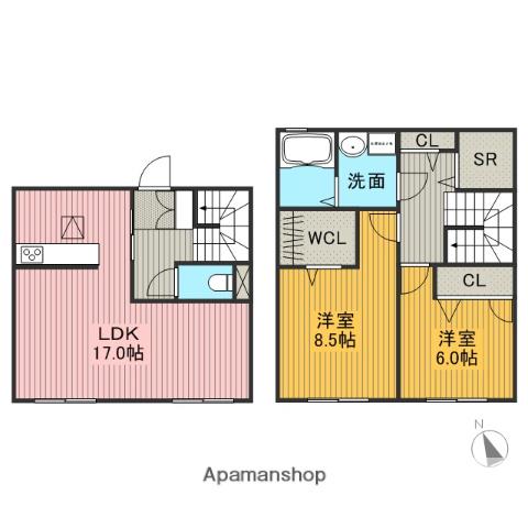 リヴェール(2LDK/1階)の間取り写真