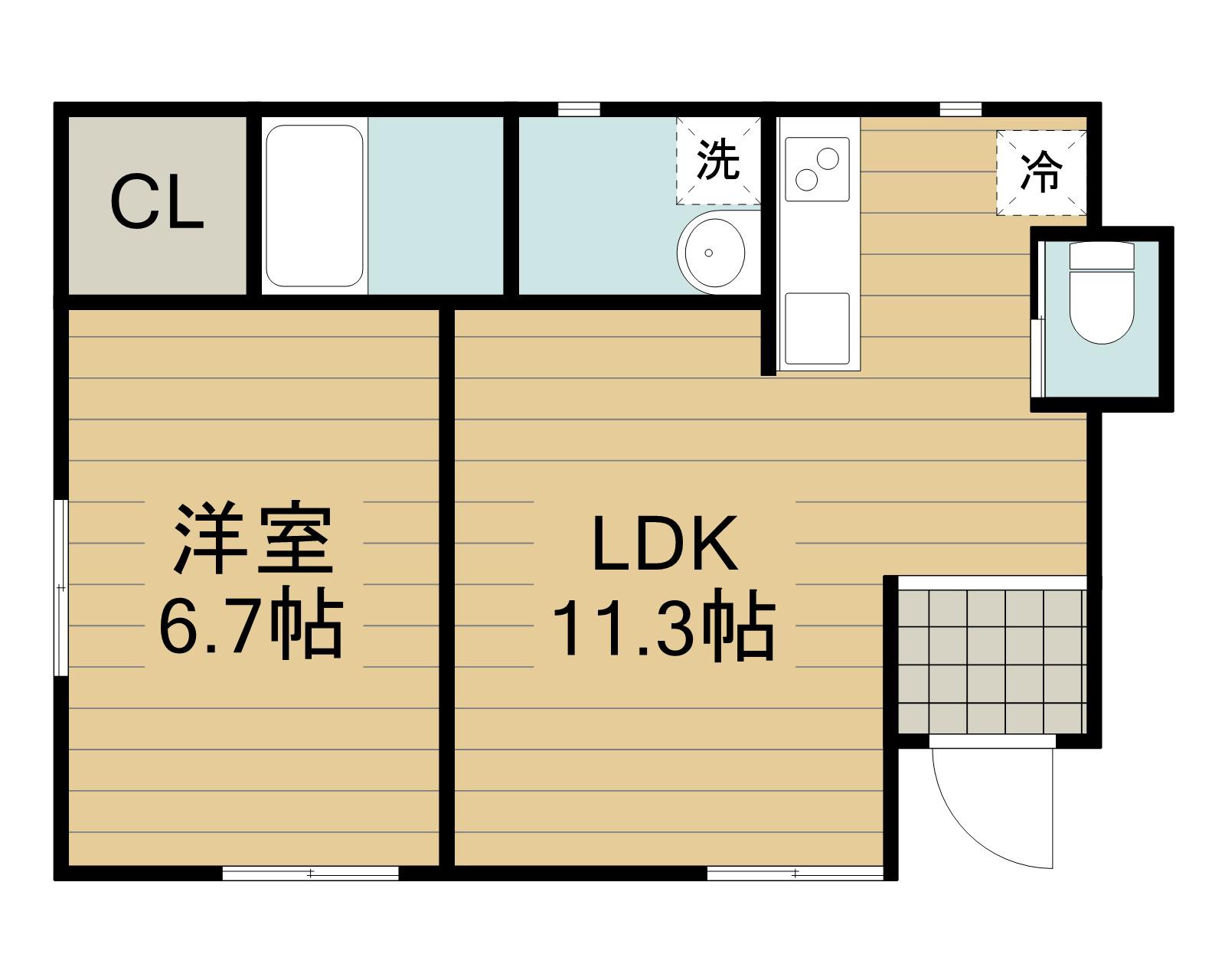 セントロイエル ディアコート1(1LDK/1階)の間取り写真