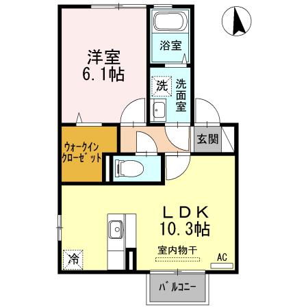 ポートヴェール(1LDK/2階)の間取り写真