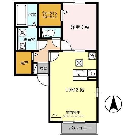グラッツィエ(1LDK/1階)の間取り写真