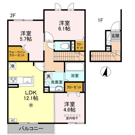 RANUNCULUS(3LDK/2階)の間取り写真