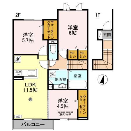 RANUNCULUS(3LDK/2階)の間取り写真