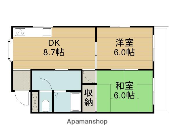 オオニシハイツ(2DK/3階)の間取り写真