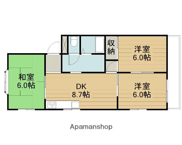 オオニシハイツ(3DK/1階)の間取り写真