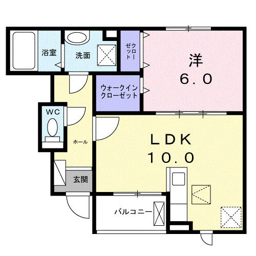 クレスト コート(1LDK/1階)の間取り写真