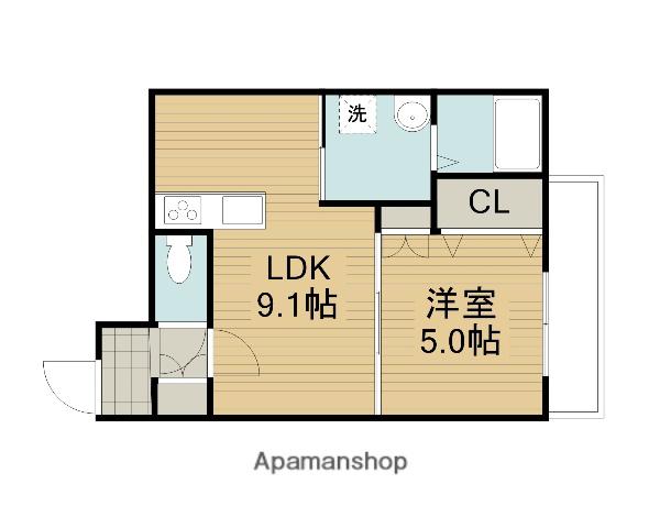 ピレーネ北条Ⅴ(1LDK/3階)の間取り写真