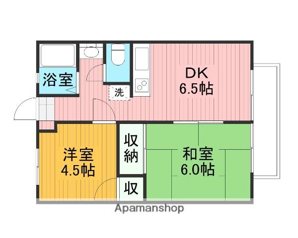 錦ハイツ(2DK/2階)の間取り写真