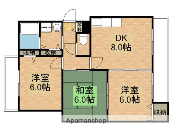 ファミール上田(3DK/2階)の間取り写真