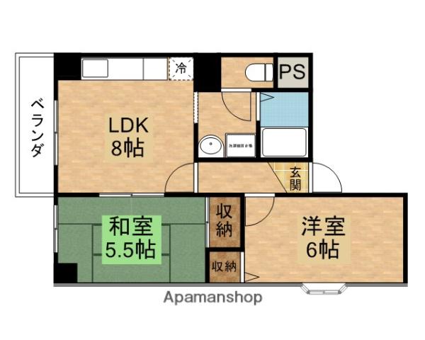 クリアコートU(2LDK/2階)の間取り写真