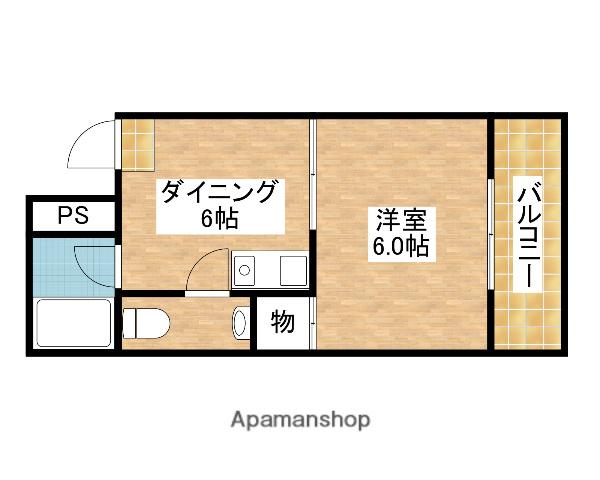 第2シンワマンション(1DK/1階)の間取り写真