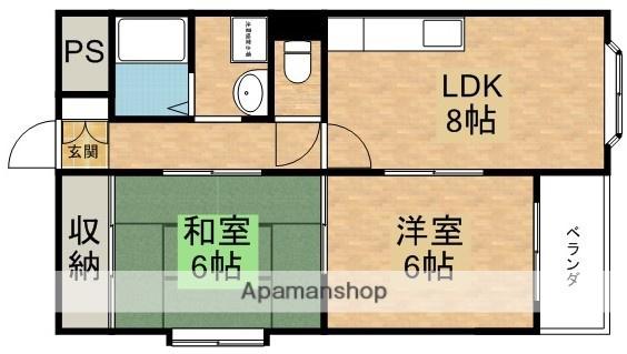 アーベル北淀(2LDK/2階)の間取り写真