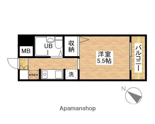 オーティーハイツ上新庄(ワンルーム/3階)の間取り写真