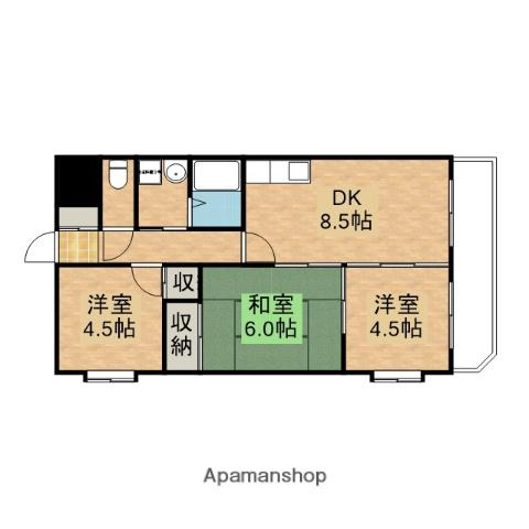 サンサーラ翁(3DK/2階)の間取り写真