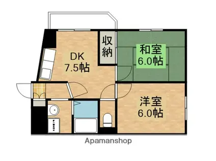 シャトー大塚(2DK/3階)の間取り写真