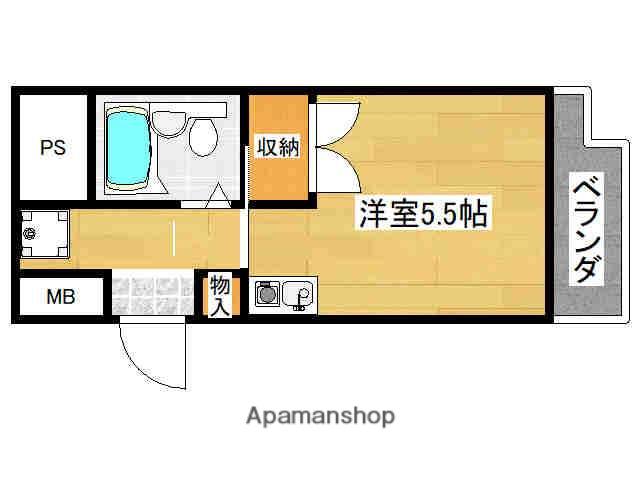 コスモスハイツ2(ワンルーム/3階)の間取り写真