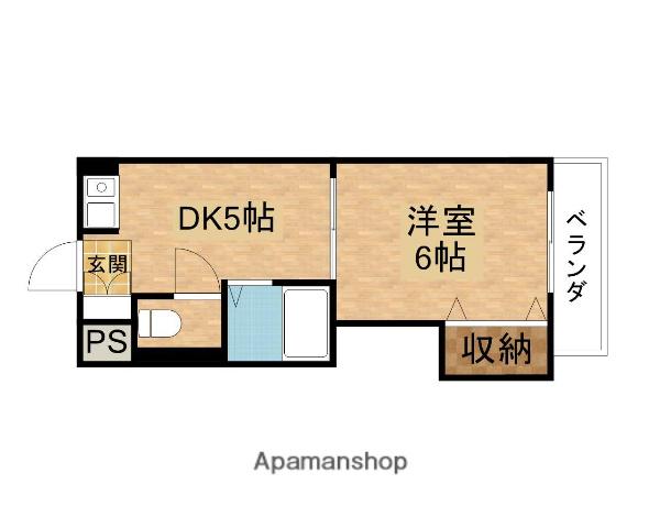 ウッズ・フィールドハイツ(1DK/3階)の間取り写真