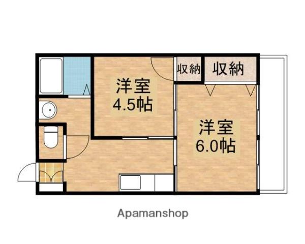 ハイツエルソール(2K/4階)の間取り写真